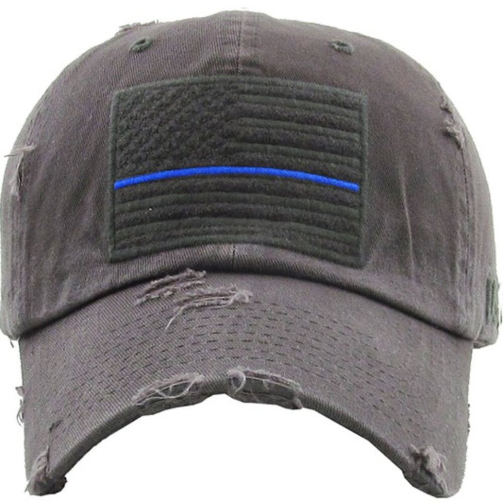 Thin Blue Line American Flag Baseball Cap